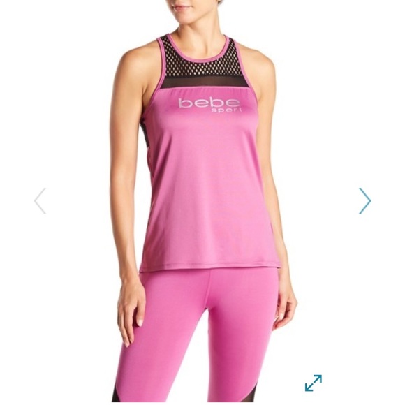 Bebe mesh racerback tank - Picture 2 of 4